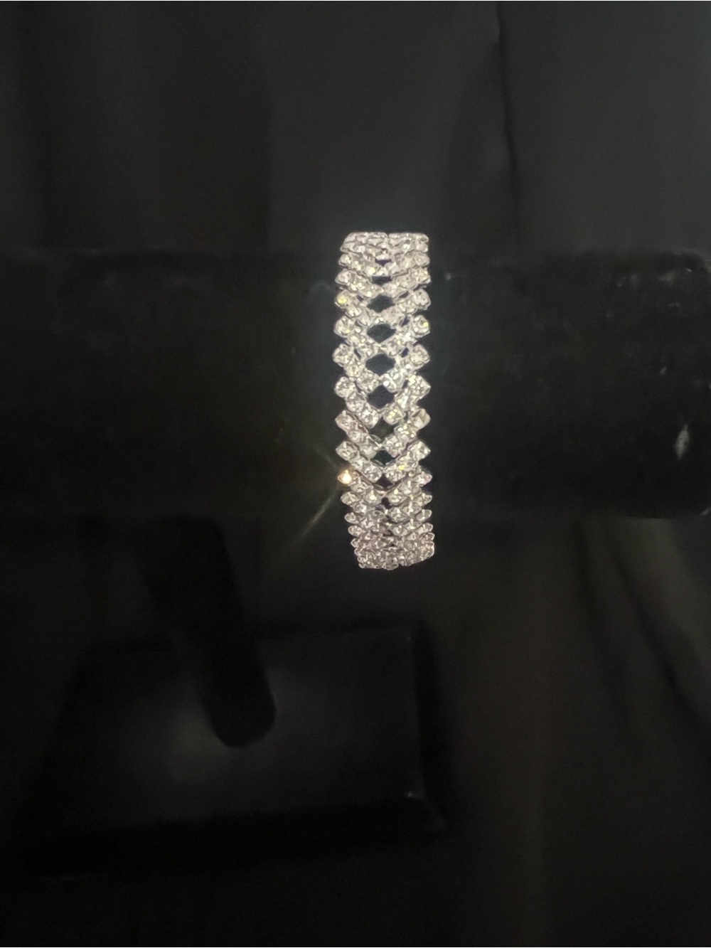Crystal Lattice Silver-Tone Bracelet